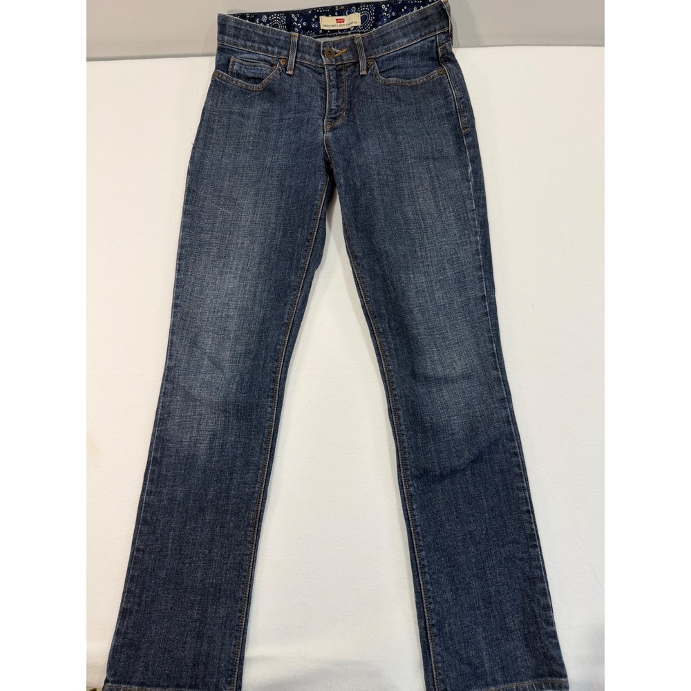Levis 525 Straight Leg Jeans Women 29 Dark Wash Blue Perfect Waist Classic Denim - Picture 1 of 11